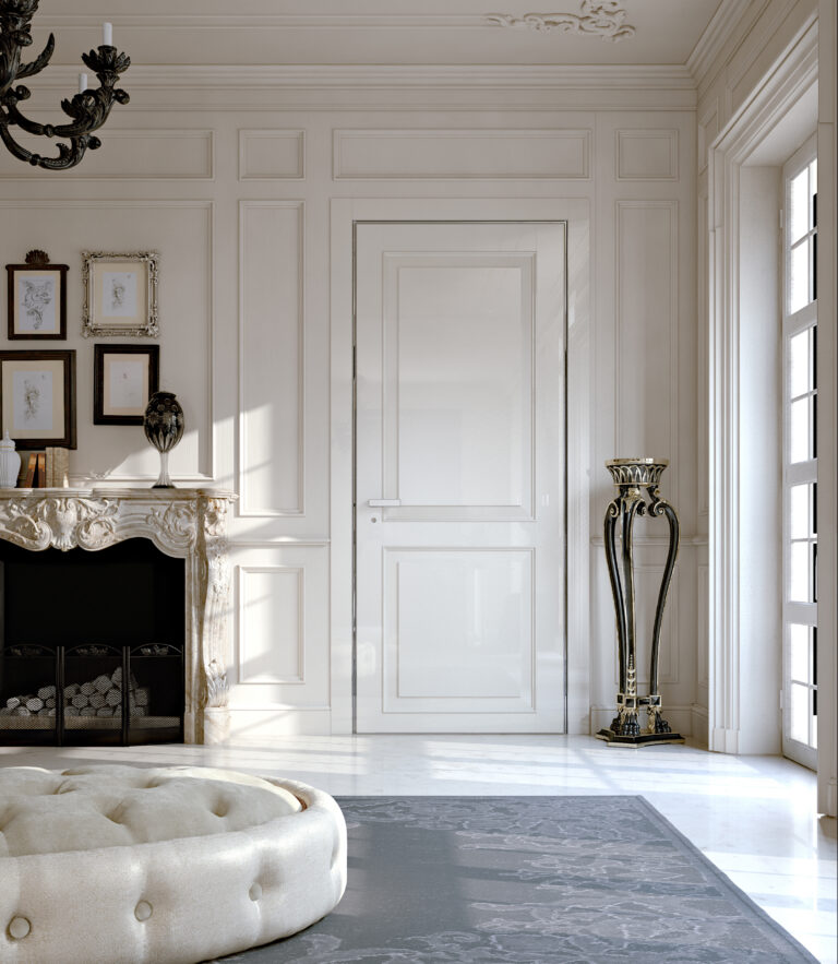 Porta per interni in legno dallo stile classico.